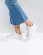 Selected Crocodile Print Sneaker - White