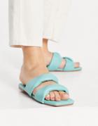 Simmi London Latana Flat Sandals With Padded Twist Upper In Blue-blues