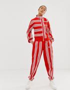 Adidas Originals X Ji Won Choi Mixed Stripe Track Pant In Red - Red