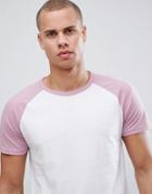 Burton Menswear Raglan T-shirt In Pink - Pink