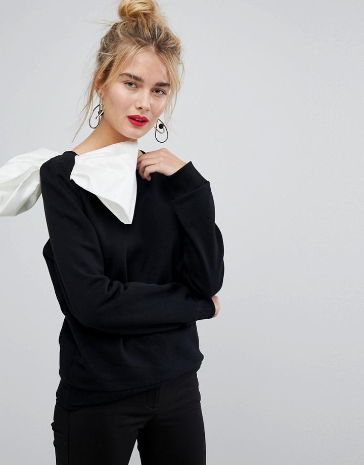 Essentiel Antwerp Extreme Bow Sweater - Black