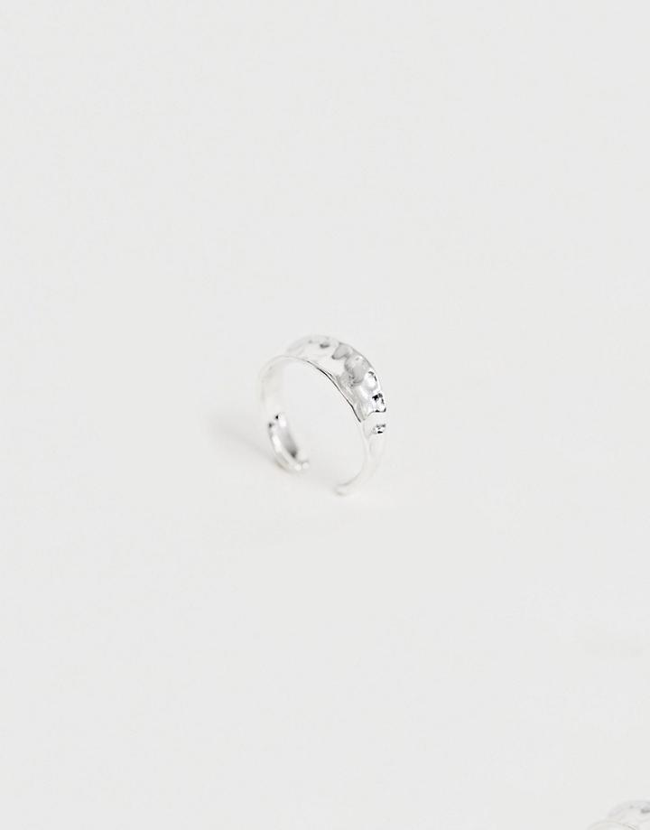 Asos Design Oversized Ear Cuff In Silver Tone