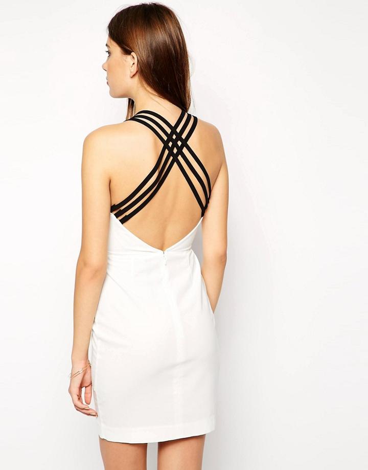Aq Aq Tri Cross Back Mini Dress - Blue