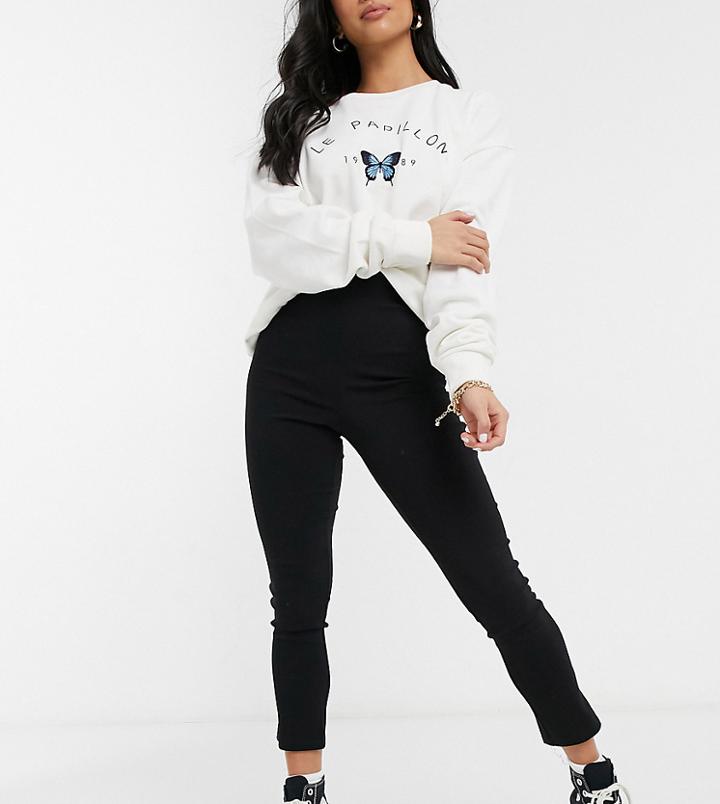Miss Selfridge Petite Slit Hem Pants In Black