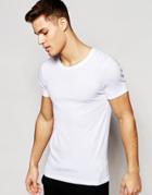 Asos Loungewear Scoop Neck T-shirt In White Slub - White