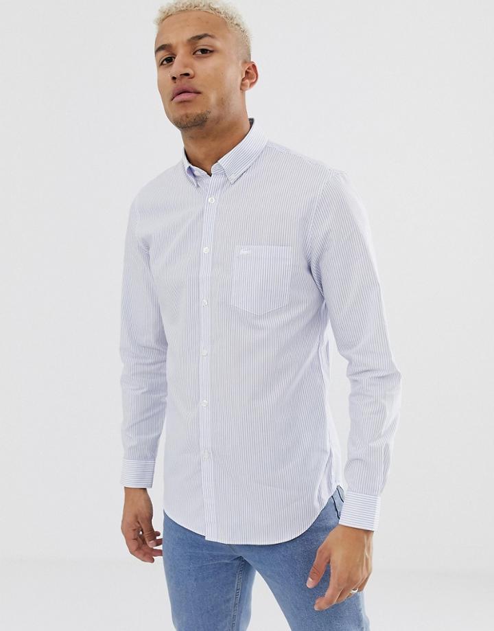 Lacoste Striped Slim Fit Logo Shirt-purple