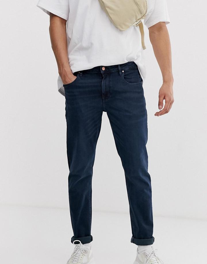 Asos Design Stretch Slim Jeans In Blue Black Wash