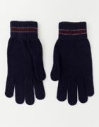Ted Baker Pairs Knitted Gloves With Stripe - Green