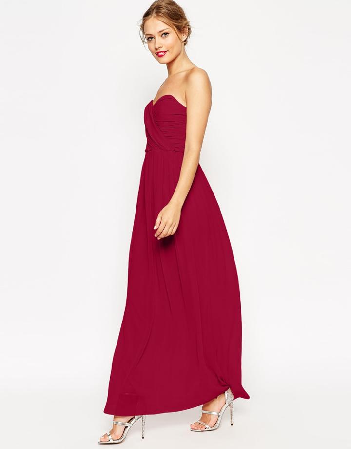 Asos Wedding Bandeau Maxi Dress - Nude