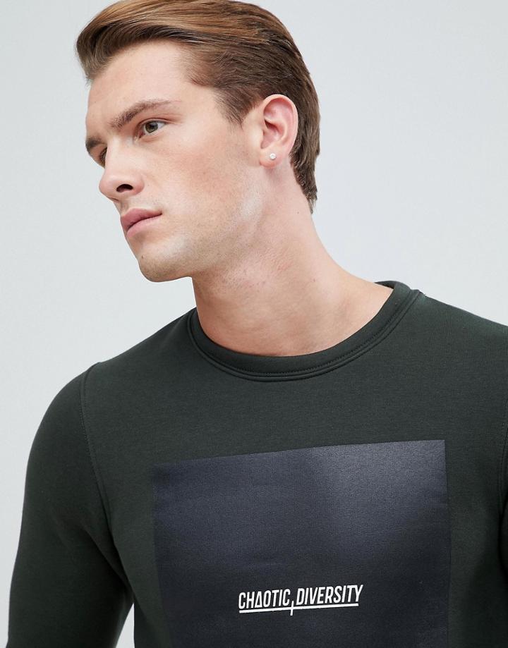 Jack & Jones Core Sweatshirt With Graphic - Green