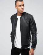 Only & Sons Faux Leather Bomber - Black