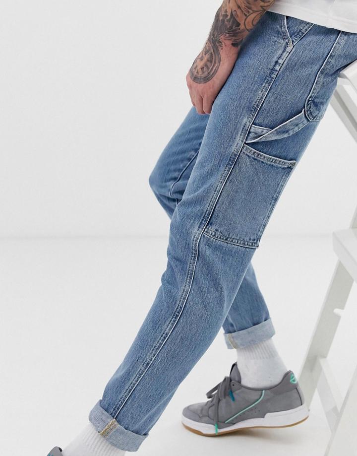 Jack & Jones Intelligence Carpenter Jeans In Blue Denim