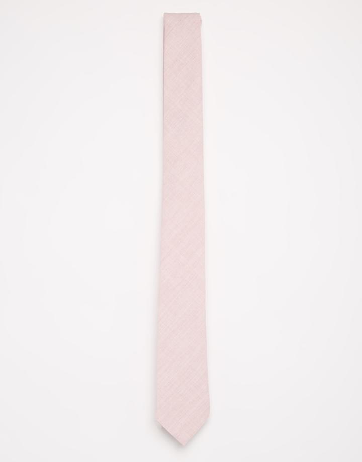Asos Slim Tie In Pink Marl Effect - Pink