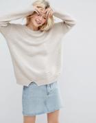 Asos Eco Sweater In Super Soft Yarn - Beige