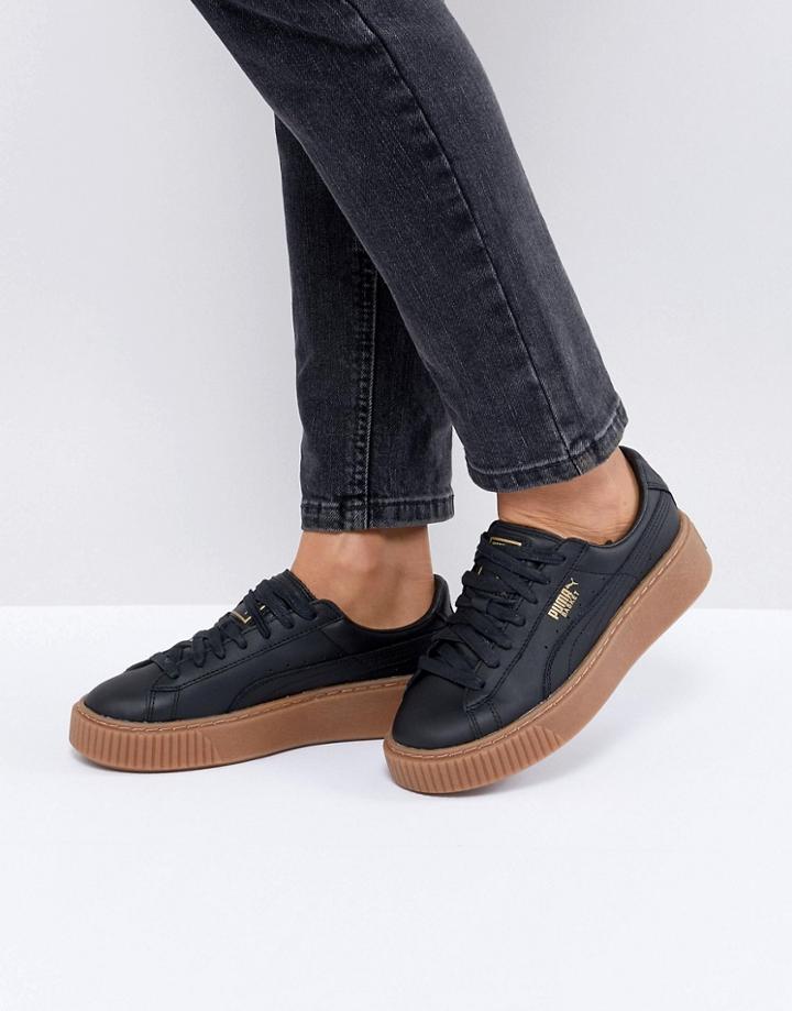 Puma Basket Platform Sneaker - Black
