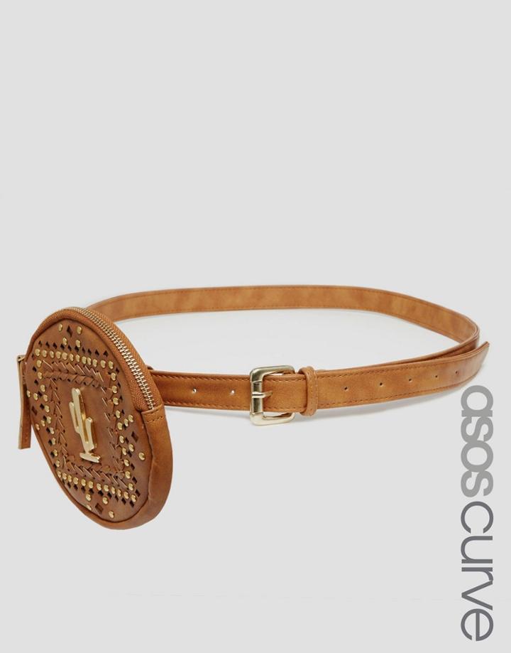 Asos Curve Cactus Purse Belt - Brown