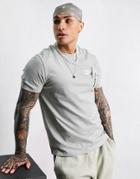 Asos Dark Future T-shirt In Gray With Front Logo Print-green