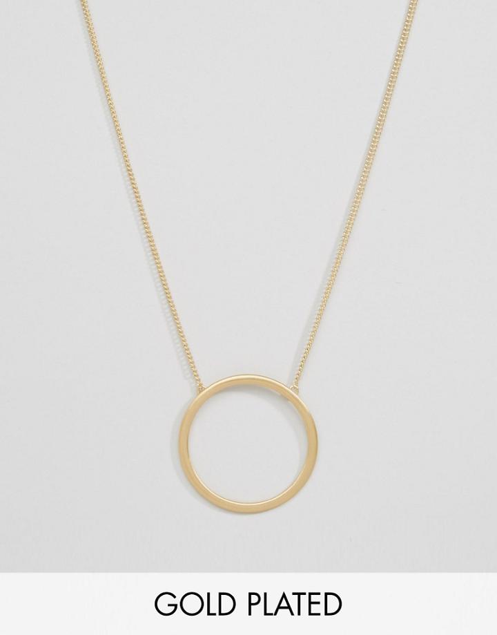 Pilgrim Circle Gold Plated Necklace - Gold