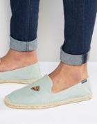 Soludos Embroidered Pizza Chambray Espadrilles - Blue