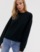 Pull & Bear Basic Sweat Top In Black