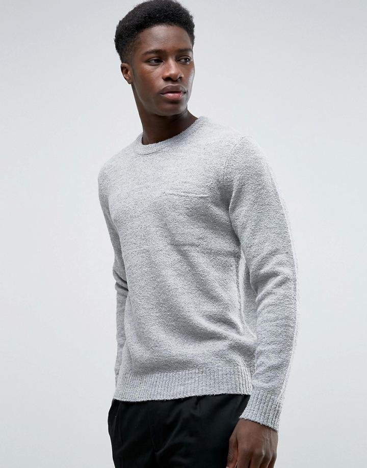 Kiomi Knitted Sweater With Pocket - Gray