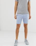 Asos Design Skinny Chino Shorts In Pastel Blue - Blue