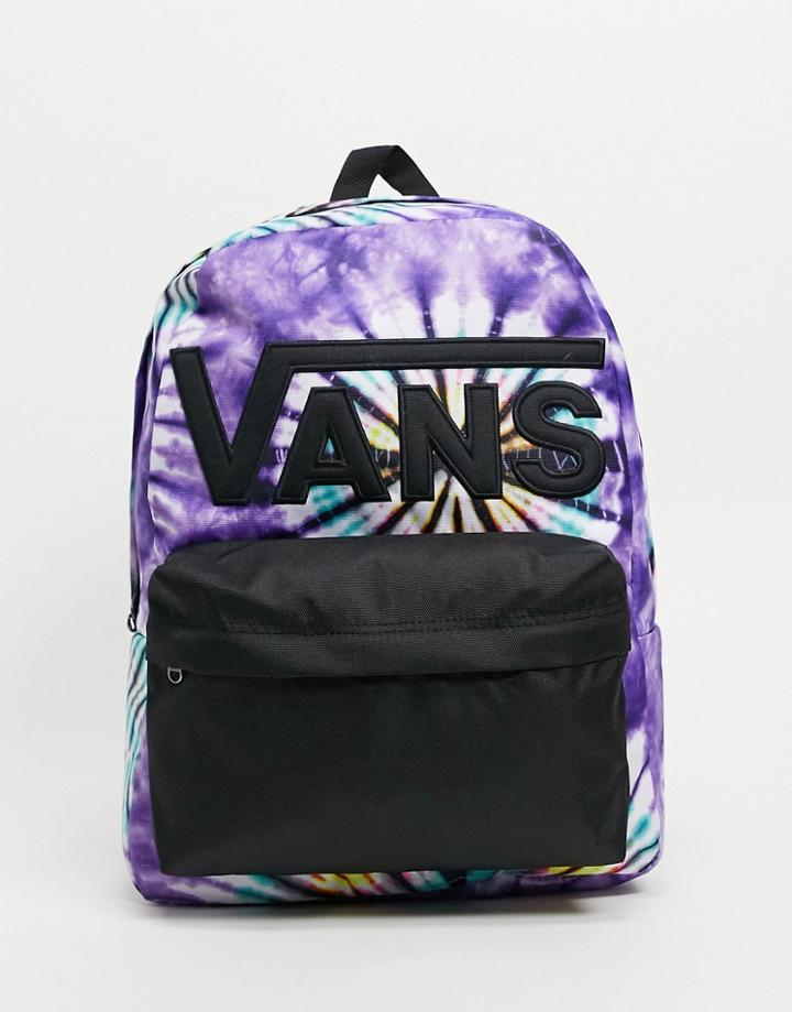 Vans Old Skool Iii Backpack In Purple Tie Dye