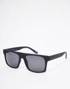 Asos Flatbrow Sunglasses In Rubberised Black - Black