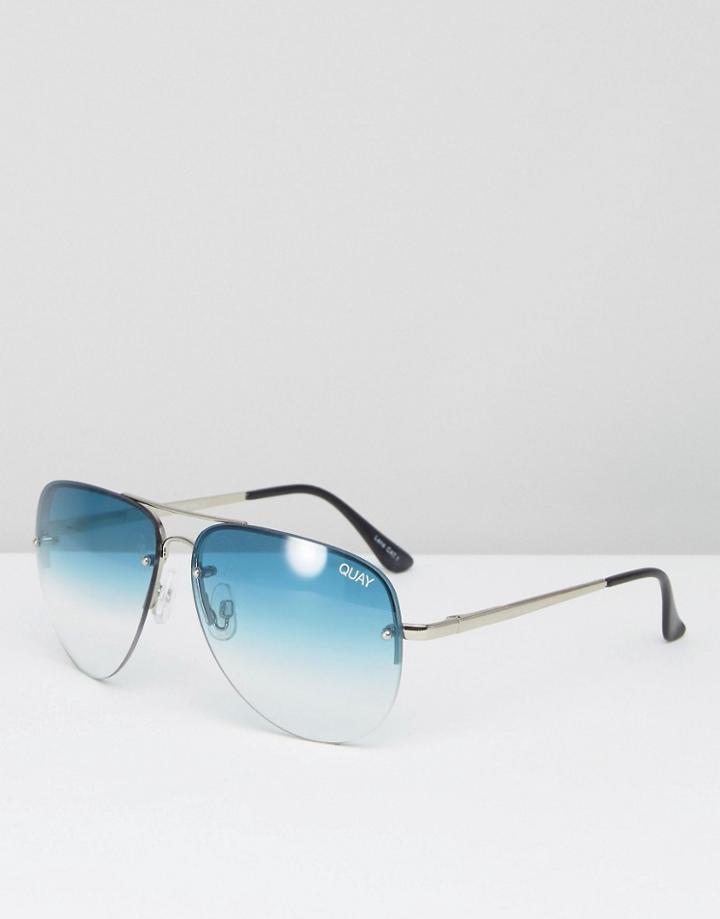 Quay Australia Muse Fade Aviator Sunglasses - Green