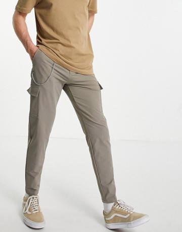 Mauvais Cargo Pants In Taupe Gray-grey