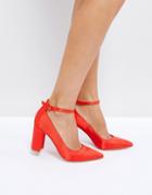 Raid Rue Block Heel Pumps - Red