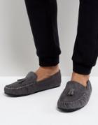 Asos Slippers In Gray With Faux Shearling Lining - Gray