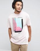 Asos Oversized T-shirt With Abstract Print In Pink - Pink