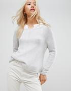 Subtle Luxury Linked Out Front Raglan Seam Cashmere Sweater - Blue