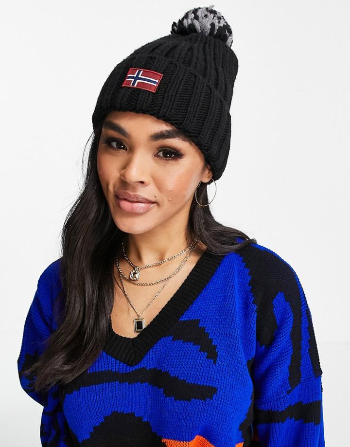 Napapijri Semiury Pom Beanie In Black