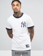 Majestic New York Yankees Longline Ringer T-shirt Exclusive To Asos -