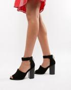 Asos Design Taro Casual Heeled Sandals - Black