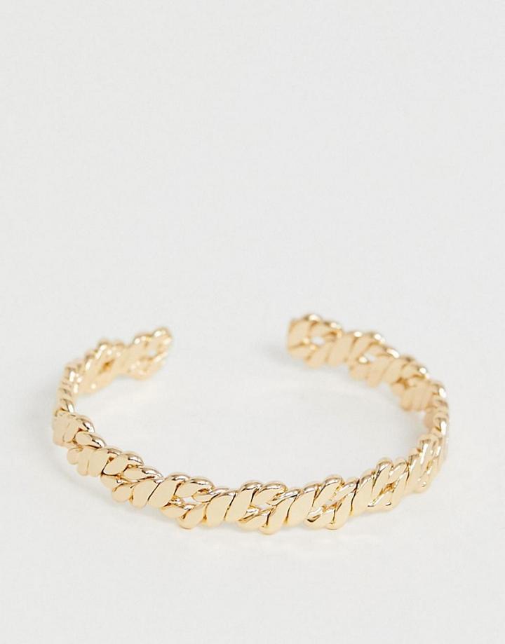 Designb Chain Effect Cuff Bracelet In Gold - Gold