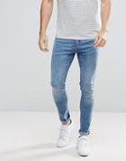 Stradivarius Super Skinny Jeans In Mid Wash - Blue