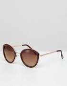 Mango Acetate Frame Sunglasses In Brown - Brown