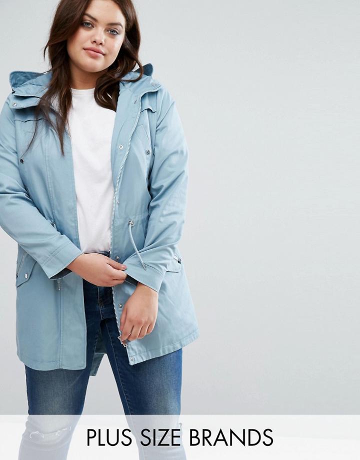 Junarose Lightweight Parka Coat - Blue