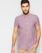 Asos Red And Navy Gingham Check Shirt In Regular Fit