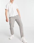 Asos Design Cigarette Fit Pants In Lightweight Texture-neutral