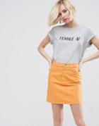 Asos T-shirt With Female Af Print - Gray