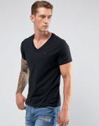 Tommy Hilfiger Denim T-shirt With V-neck - Black
