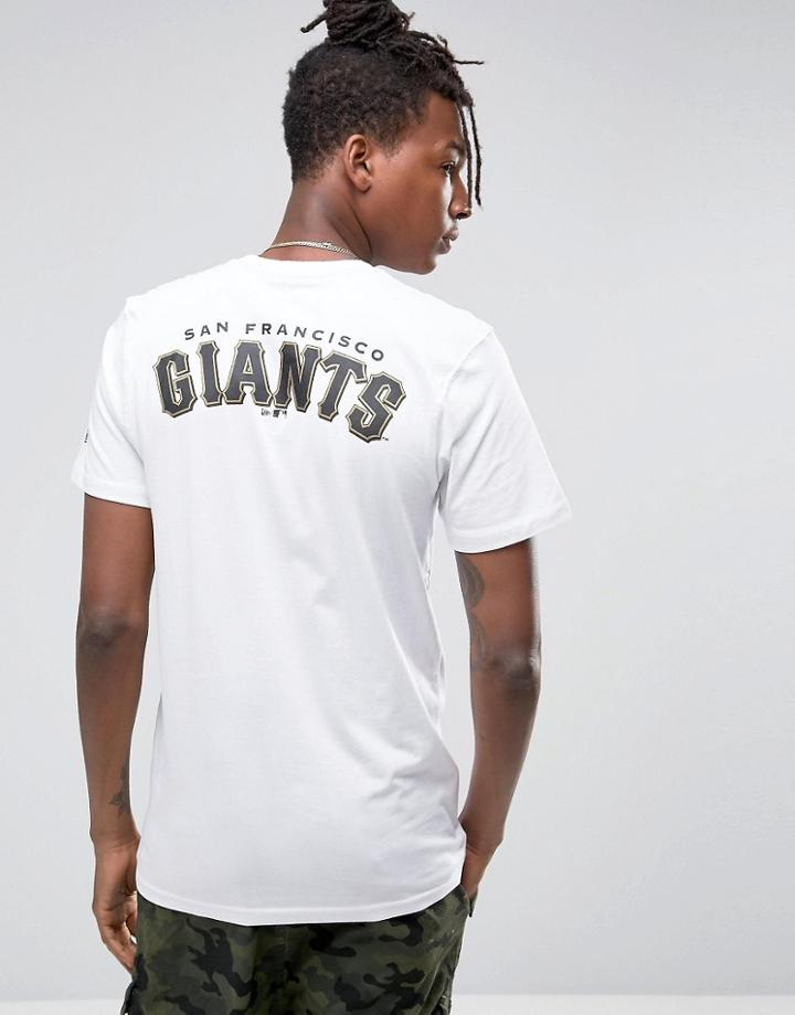 New Era La Giants T-shirt With Back Print - White