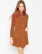 Asos Trench In Suede With Retro Seaming - Ginger