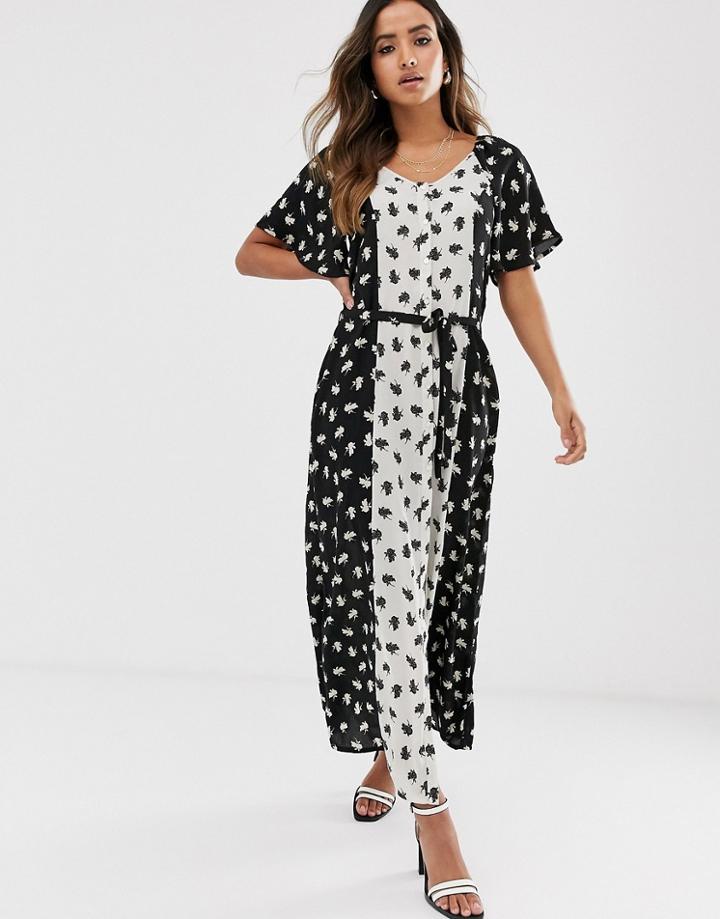 Vero Moda Floral Paneled Maxi Dress-multi