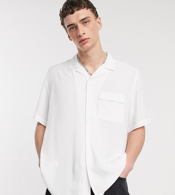 Collusion Short Sleeve Shirt In White