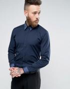 Hugo By Hugo Boss Ephil 2 Color Shirt Slim Fit - Navy